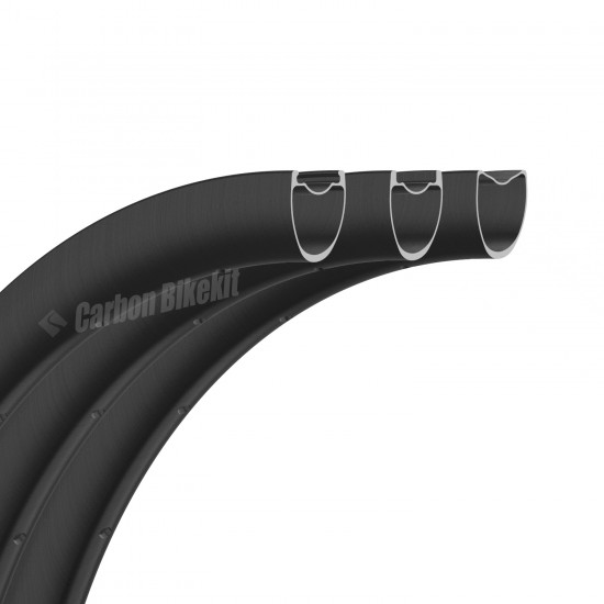[ULTRALIGHT] 700C 35x28mm  Asymetric Carbon Tubeless Hooked/Hookless / Tubular Road Bike Rim